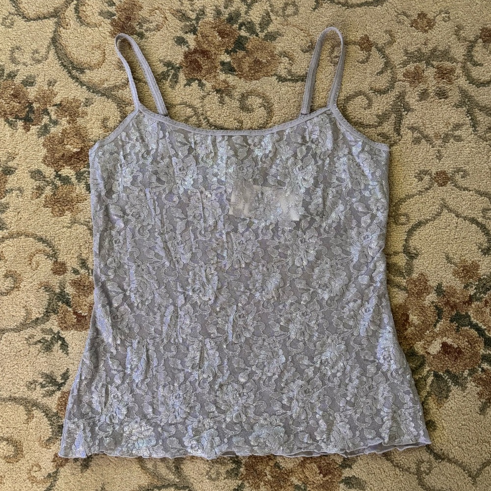 Hanky Panky Medium Metallic Gray Lace Camisole